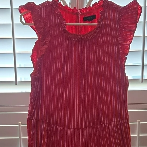 J. Crew Red Pleated Maxi Sundress - Picture 4 of 5